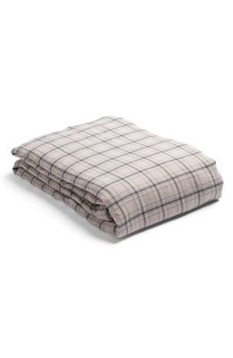 PIGLET IN BED Check Linen Duvet Cover in Natural Check