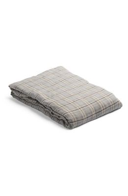 PIGLET IN BED Check Linen Fitted Sheet in Laurel Green Check