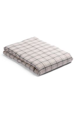 PIGLET IN BED Check Linen Fitted Sheet in Natural Check