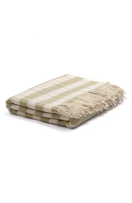 PIGLET IN BED Classic Stripe Merino Wool Blanket in Green Apple