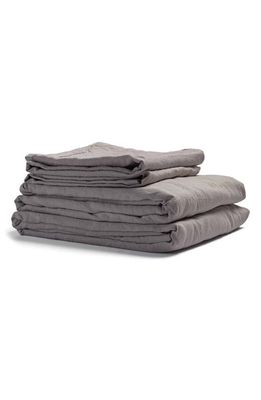 PIGLET IN BED Linen Duvet Cover & Bedding Set in Dove Gray