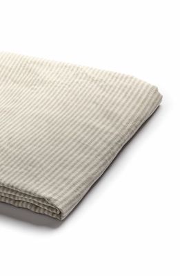 PIGLET IN BED Linen Duvet Cover in Oatmeal Stripe