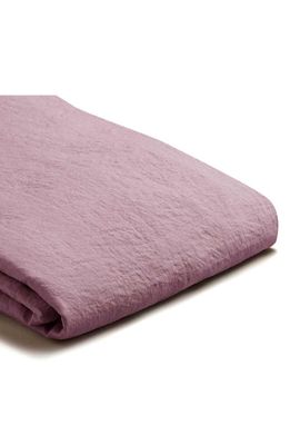 PIGLET IN BED Linen Fitted Sheet in Raspberry