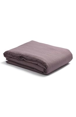 PIGLET IN BED Linen Flat Sheet in Elderberry