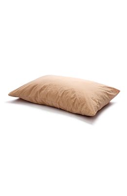 PIGLET IN BED Set of 2 200 Thread Count Washed Cotton Percale Pillowcases in Cafe Au Lait