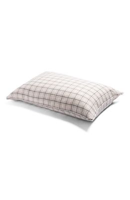 PIGLET IN BED Set of 2 Check Linen Pillowcases in Natural Check