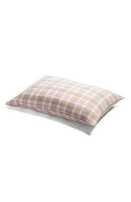 PIGLET IN BED Set of 2 Check Linen Pillowcases in Taupe Check