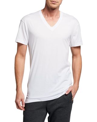 Pima Cotton V-Neck T-Shirt, White