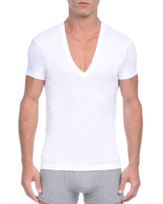 Pima Slim-Fit Deep V-Neck T-Shirt