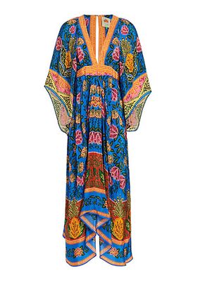 Pineapple Garden Caftan Maxi Dress