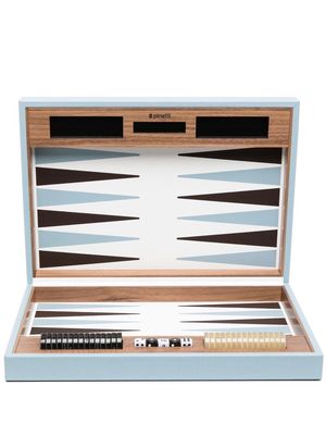 Pinetti Backgammon leather table game - Blue