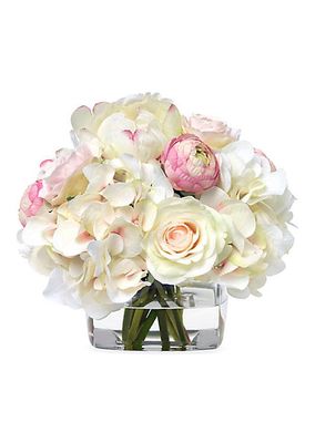 Pink & White Faux Hydrangea Bouquet