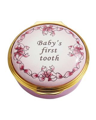 Pink Baby's First Tooth Enamel Box