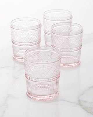 Pink Claro Double Old-Fashioned Glasses, Set of 4