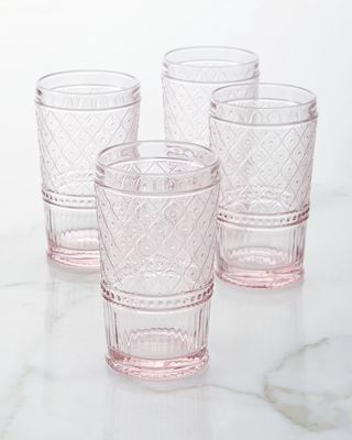 Pink Claro Highball Glasses, Set of 4