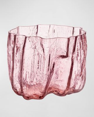Pink Crackle Vase, Low