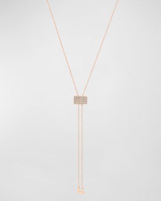 Pink Diamond Lariat Necklace in 14K Rose Gold