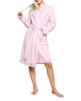 Pink Gingham Cotton Robe