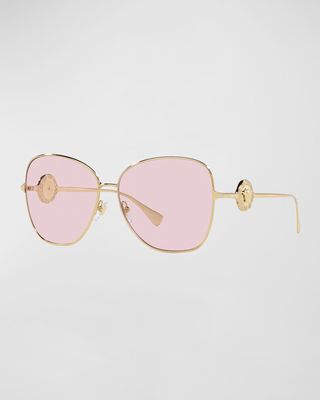 Pink Medusa Steel & Plastic Butterfly Sunglasses