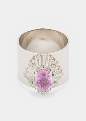 Pink Sapphire and Diamond Revive Ring, Size 58