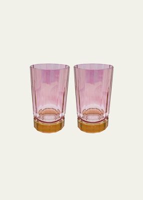 Pink Shaded Glass Tumblers, Set of 2