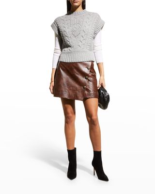 Pinkett Cable-Knit Wool Sweater Vest