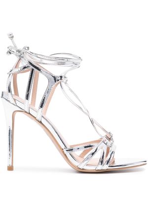 PINKO 110mm leather sandals - Silver