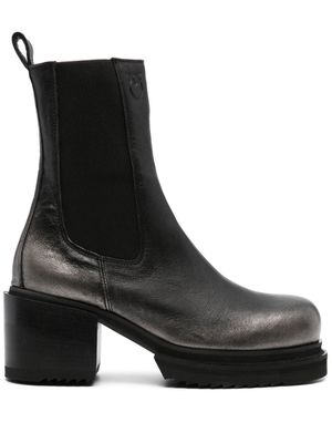 PINKO 70mm metallic-effect leather boots - Black