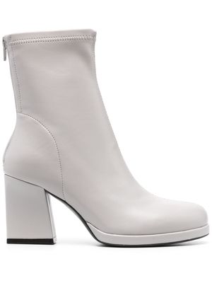 PINKO 85mm leather ankle boots - Grey