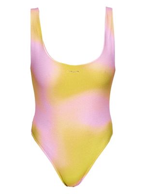 PINKO abstract-print high-cut swimsuit