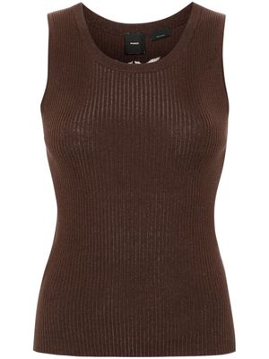 PINKO Agrimonio ribbed tank top - Brown