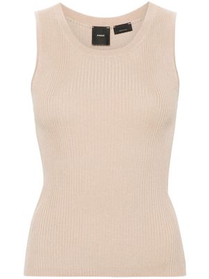 PINKO Agrimonio ribbed tank top - Neutrals