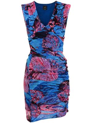 PINKO Antinoo chemical-sea-print dress - Blue