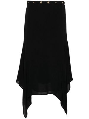 PINKO asymmetric crepe de chine midi skirt - Black