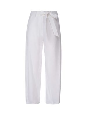 Pinko Barrel Leg Trousers In Slub Linen