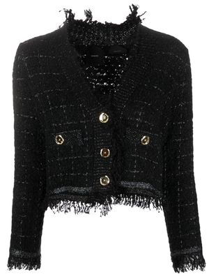 PINKO basket weave cropped jacket - Black