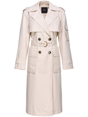 PINKO belted cotton-blend trench coat - Neutrals