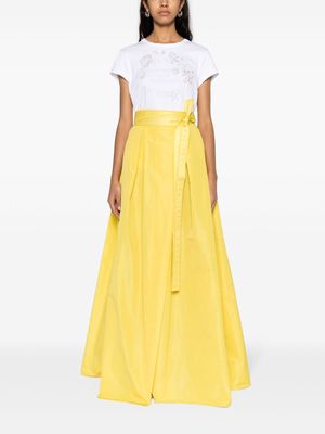 PINKO belted taffeta maxi skirt - Yellow