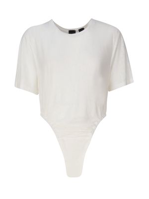 Pinko Bodysuit In Slub Linen Fabric