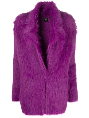 PINKO brushed-effect faux-fur blazer - Purple