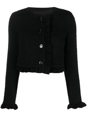 PINKO button-up bouclé cropped jacket - Black