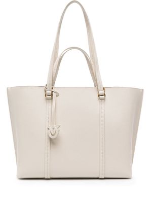 PINKO Carrie leather tote bag - White