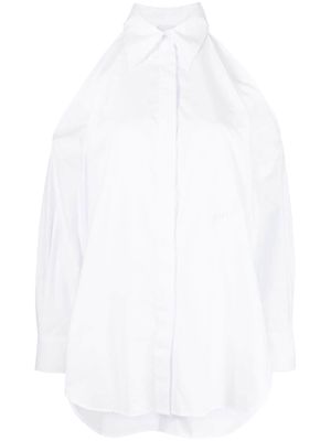 PINKO cold-shoulder cotton shirt - White