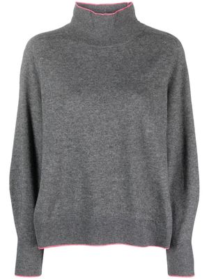 PINKO contrast-trim wool-cashmere jumper - Grey