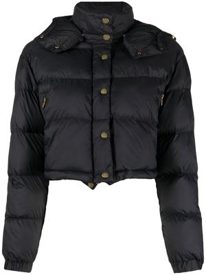 PINKO cropped hooded puffer jacket - Black