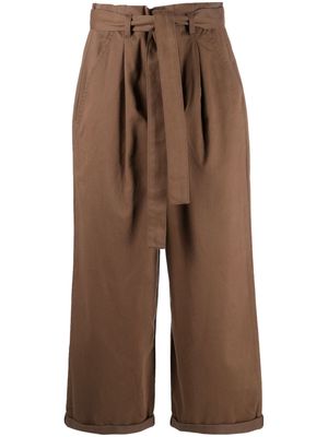 PINKO cropped paperbag-waist trousers - Brown
