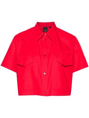 PINKO cropped poplin shirt - Red