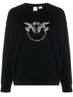 PINKO crystal-embellished cotton sweatshirt - Black