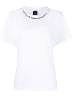 PINKO crystal-embellished cotton T-shirt - White