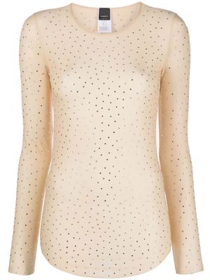 PINKO crystal-embellished top - Neutrals